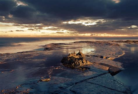 Wallpaper Sunlight Landscape Ship Sunset Sea Bay Rock Nature