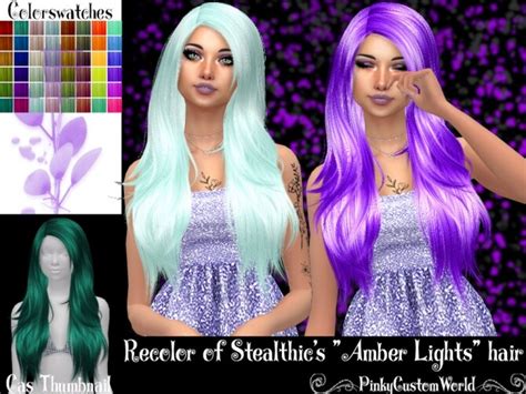 Recolor Of Stealthics Amber Lights Hair By Pinkycustomworld At Tsr