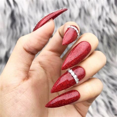 Top Valentines Nails Acrylic Coffin Red Secrets