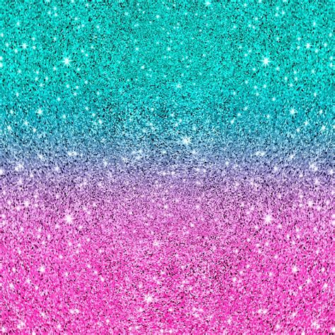 Pink And Turquoise Glitter Ombre Art Print By Artonwear X Small