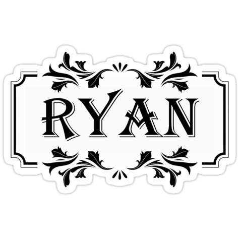 Frame Name Ryan Stickers By Pm Names Redbubble
