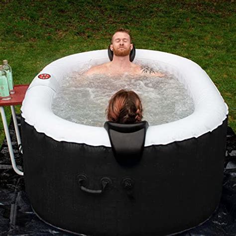 Aleko 145 Gallon Water Capacity 2 Person Oval Inflatable High Powered Bubble Jetted Hot Tub With