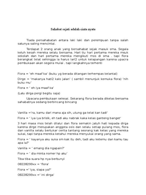 Drama Untuk 4 Orang Tema Persahabatan Dan Cinta