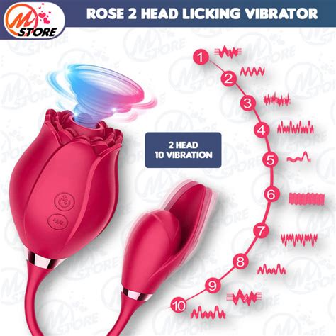 rose shape double head g spot sucking vibrator adult toys sex toys for women alat mainan dewasa
