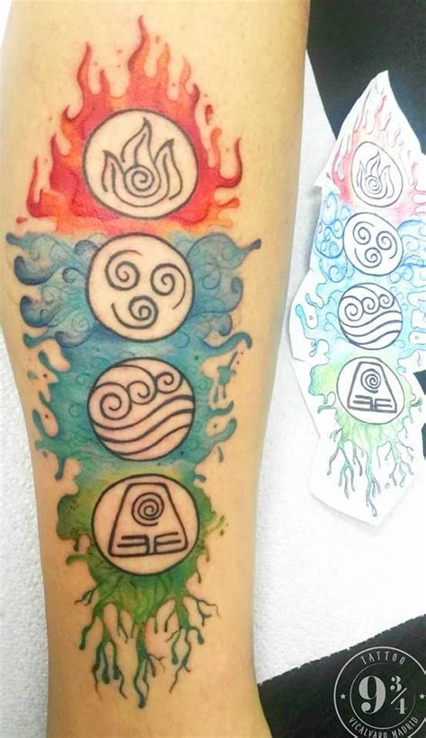4 Elementos Avatar Tatuajes Creativos Tatuaje Tiki Tatuaje Joya