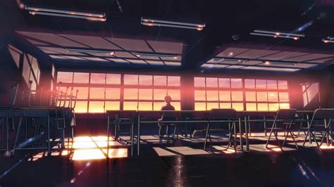 See a recent post on tumblr from @hateshinai about chill anime. School classroom Makoto Shinkai lonely sunlight 5 ...