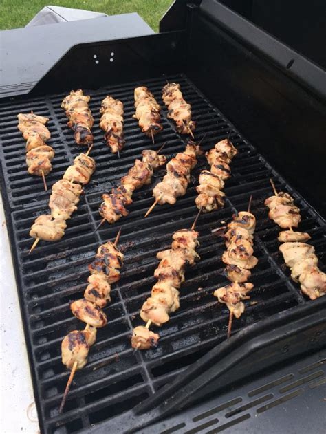 Grilled Chicken Kebabs Marinated In Italian Dressing