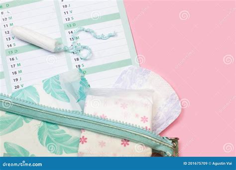 Tampon And Period Pad On A Calendar Stock Image Image Of Monthly