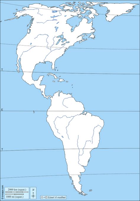 Amériques Carte Géographique Gratuite Carte Géographique Muette