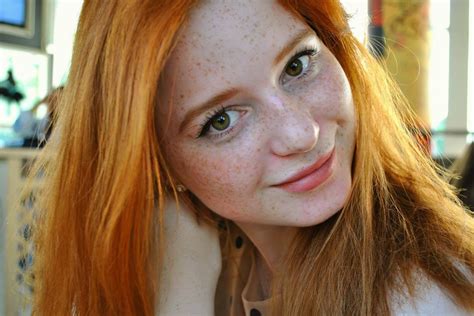 Spectrum Colored Eyes Redhead Close Up Portrait Beauty Woman Stunning Red Hair Natural