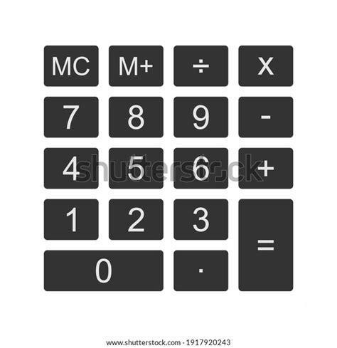 Calculator Keyboard Layout Vector Illustration Isolated Stock Vector