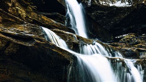Download Wallpaper 2048x1152 Waterfall Rocks Stones Water Cascade
