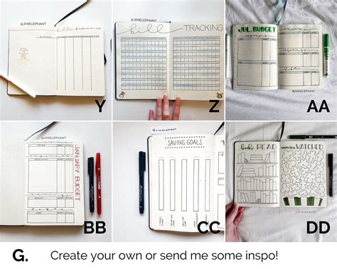 Customized Printable Bullet Journal Kit A5 A6 Or Letter Etsy