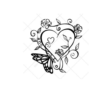 Floral Heart Vector At Getdrawings Free Download