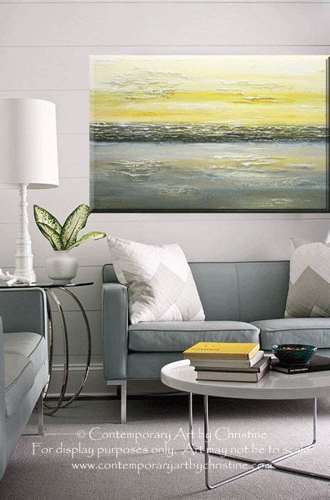 Coastal Reflections Custom Original Yellow Grey Abstract Painting