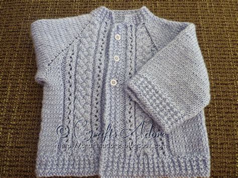 Craftsadore Handsome Cables Knitted Baby Boy Cardigan Free Knitting