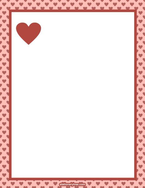 Free Valentine Stationery And Writing Paper Valentines Day Border Writing Paper Valentines