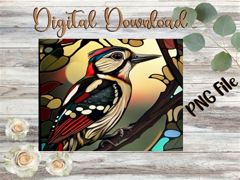 Stained Glass Woodpecker Graphic By Amazing Grace Media · Creative Fabrica