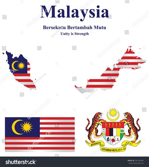 Flag National Emblem Malaysia Which Forms Vetor Stock Livre De