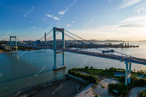 Free Photo Panorama Of Shantou Bay Bridge Shantou City