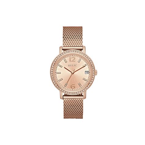 Relic Relic By Fossil Womens Laurie Rose Gold Stainless Steel Mesh