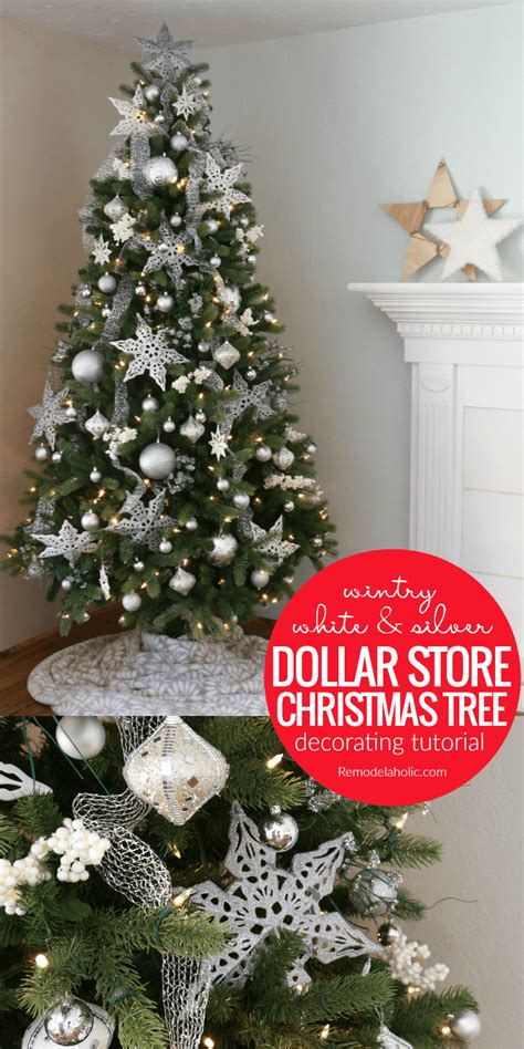 Silver and white christmas decorations. Remodelaholic | Wintry White and Silver Christmas Tree ...
