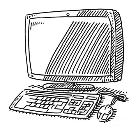 Desktop Computer Drawing Drawing By Frank Ramspott