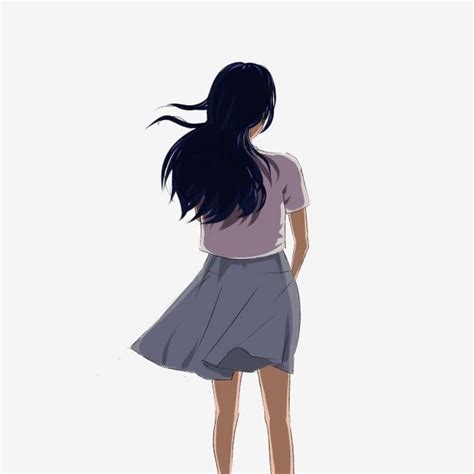 Girl Back View Png Transparent Cartoon Girl Character Back View Design