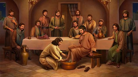 Jesus Washes Disciples Feet Jesus Washing Apostles Feet Stock