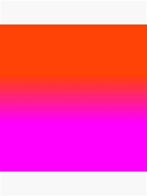 Neon Orange And Hot Pink Ombre Shade Color Fade Art Print By