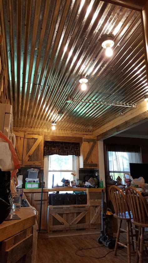 Everyone meets at the kitchen and eagerly want to eat food, some recipes are want to eat like out of the pan and directly in the mouth. Kitchen ceiling made from tin roofing | Kitchen ceiling ...