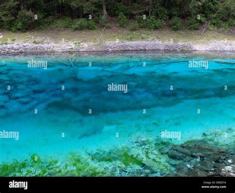 Five Color Pond In Jiuzhaigou China Stock Photo Alamy