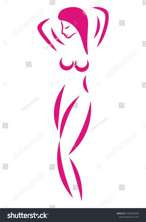 Stylized Beautiful Female Image Naked Woman Stock Vector Royalty Free