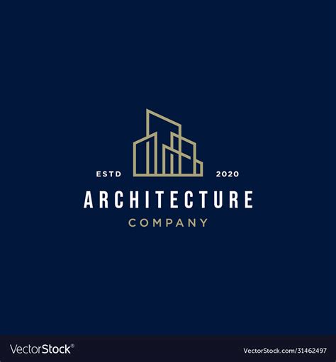 Architecture Minimalist Logo Design Royalty Free Vector