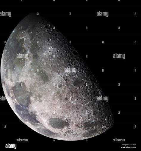 Color Mosaic Of The Earths Moon Stock Photo Alamy