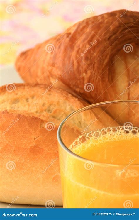 Breakfast Bread Orange Juice 3 Stock Image Image Of Juice Salami