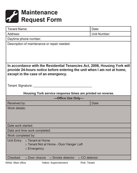 54 Maintenance Request Form Templates Free Templatelab