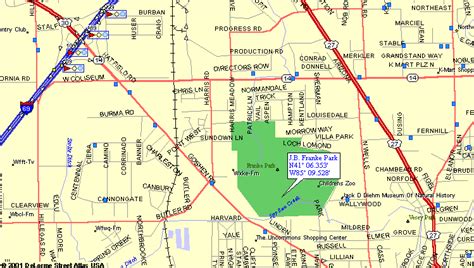 Map To Jb Franke Park Mountain Biking Trails In Ft Wayne Indiana
