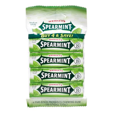 Wrigleys Gum Spearmint 4 Pk