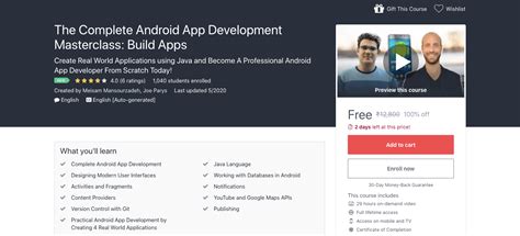 It was designed for the rapid prototyping of complex applications. Free Android App Development Course | 100% Free ...