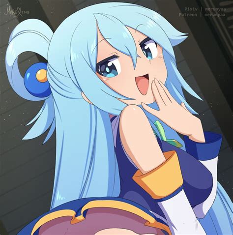 An Anime Girl With Blue Hair And Big Eyes Is Looking At The Camera While Holding Her Hand To Her