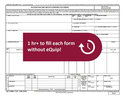 Generating Dd1149 Forms With Equip Equip Asset Management
