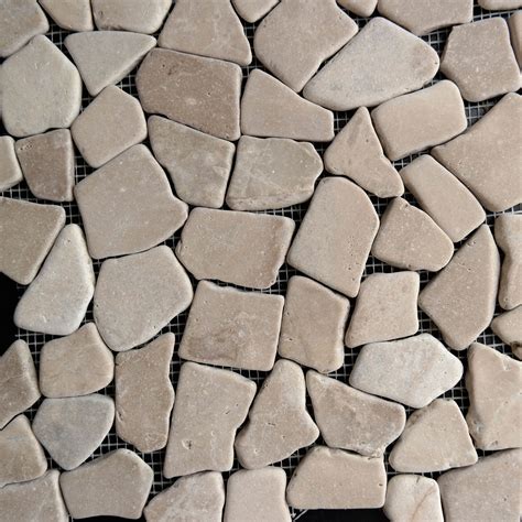 Brown Flat Stone Pebble Mosaic Tile