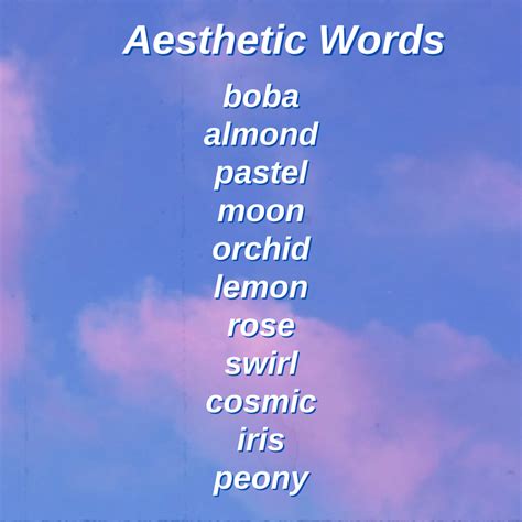 最も好ましい Aesthetic Words List With Meaning 639570 Aesthetic Words List