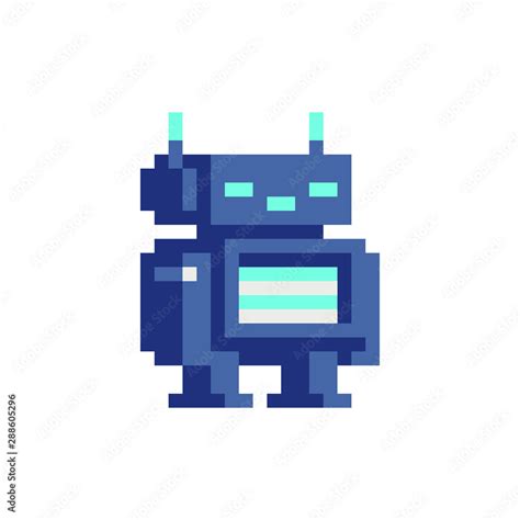 Chat Bot Robot Android Pixel Art Character Cyber Artificial