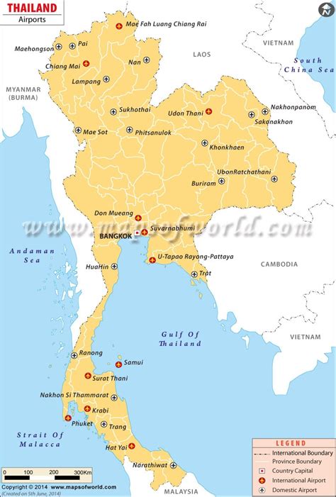 Airports In Thailand Thailand Airports Map