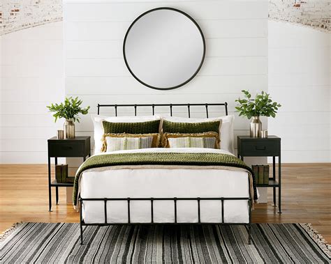Sovereign panel customizable bedroom set it is a panel customizable bedroom set that is perfect to refresh your bedroom. Rake Iron Bed With Metal Utility Table - Magnolia Home ...