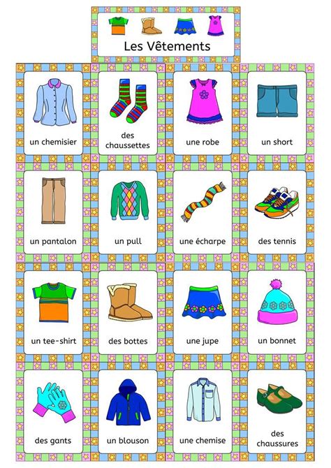 French Clothing Les Vetements Activities Puzzles Games And More