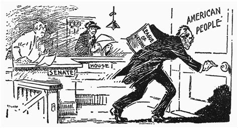 Buy Wilson League Of Nations Ngoing To Talk To The Boss American Cartoon 1919 Showing President