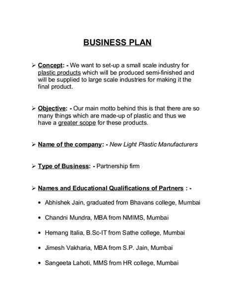 Business continuity plan components and sequencing description example. PlasticManufacturing Business Plan INTRODUCTION